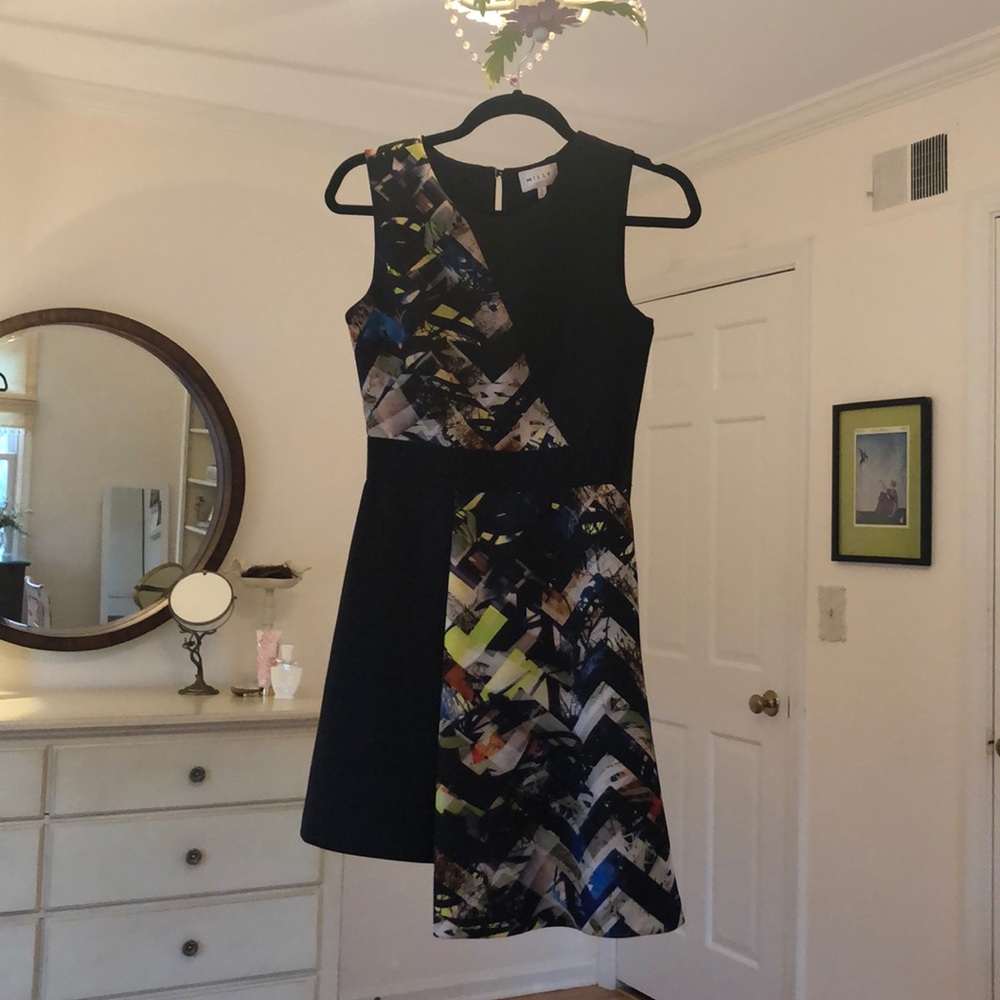 Milly Asymmetrical Zig Zag Dress